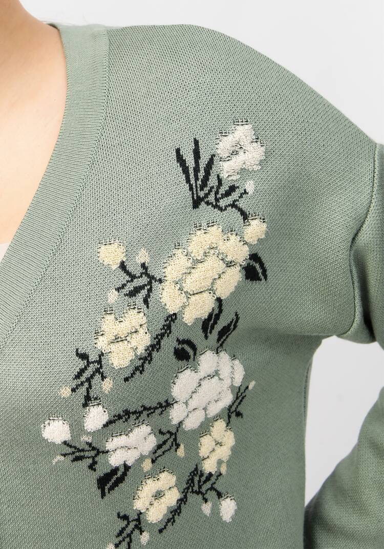 Кардиган с цветочным акцентом шир.  750, рис. 5