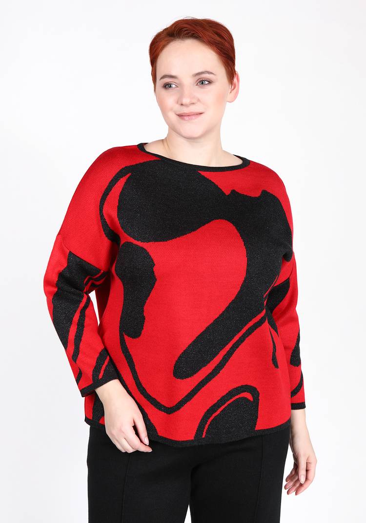 Джемпер с принтом абстракция шир.  750, рис. 4