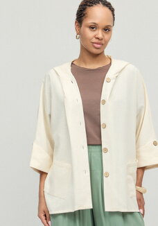 Блуза льняная с рукавами кимоно