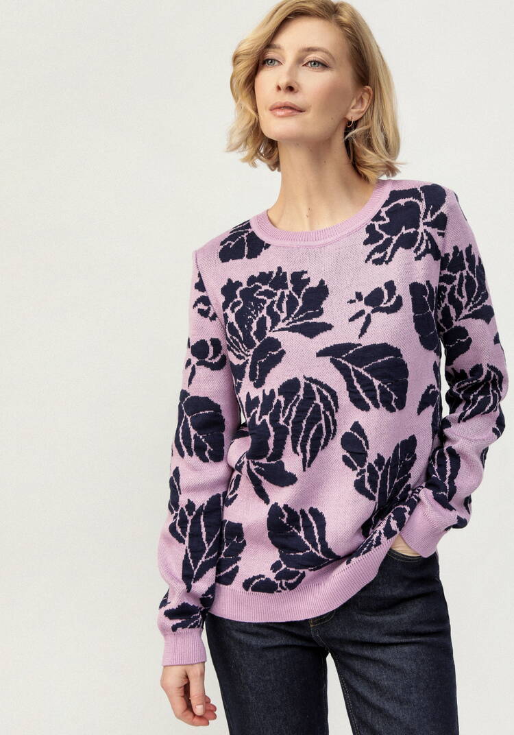 Джемпер с цветочно-лиственным принтом шир.  750, рис. 18