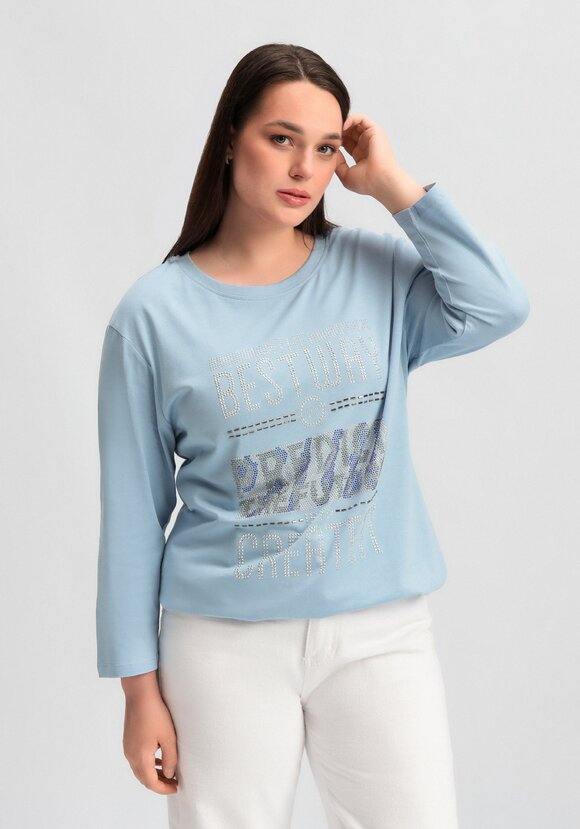 Лонгслив с декором из страз шир.  580, рис. 44