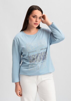 Лонгслив с декором из страз