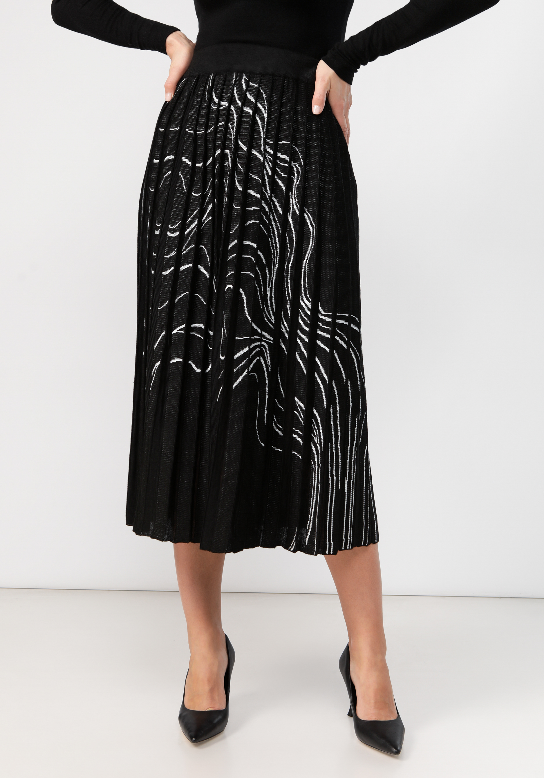 Юбка плиссе с абстрактным рисунком юбка шорты трикотажная