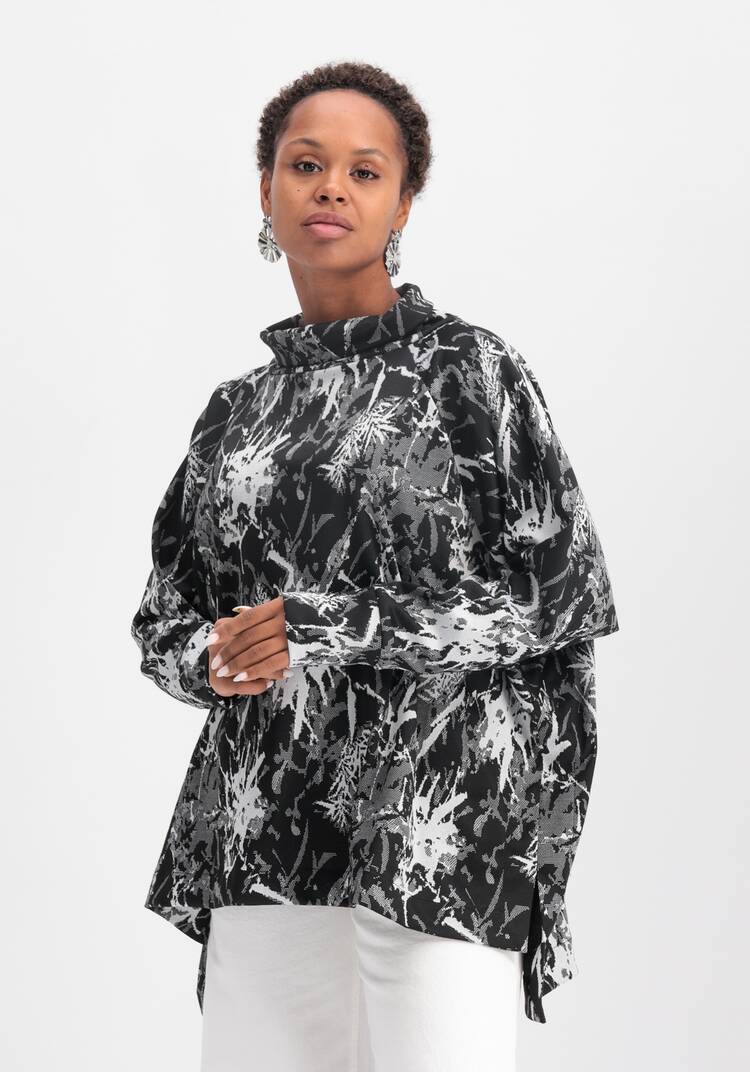 Джемпер трикотажный свободного кроя с принтом шир.  750, рис. 7