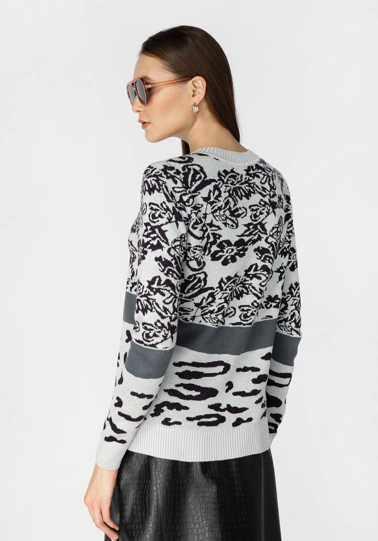 Джемпер женский с цветочным принтом шир.  750, рис. 6