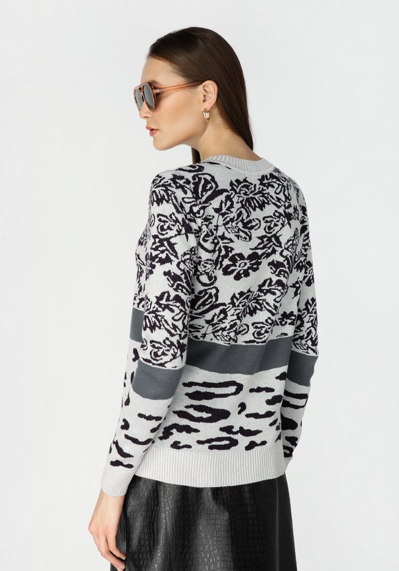 Джемпер женский с цветочным принтом шир.  580, рис. 6