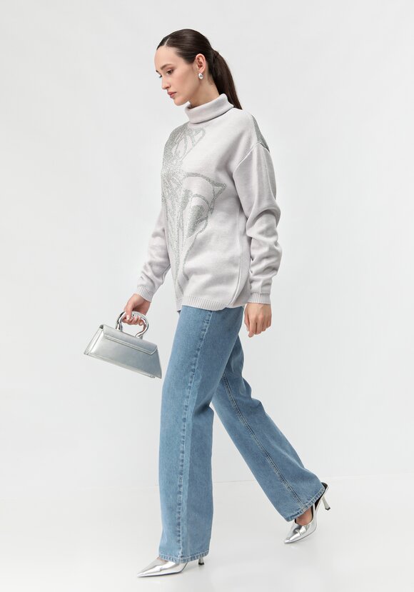 Туника женская с абстракцией и высоким горлом шир.  580, рис. 14