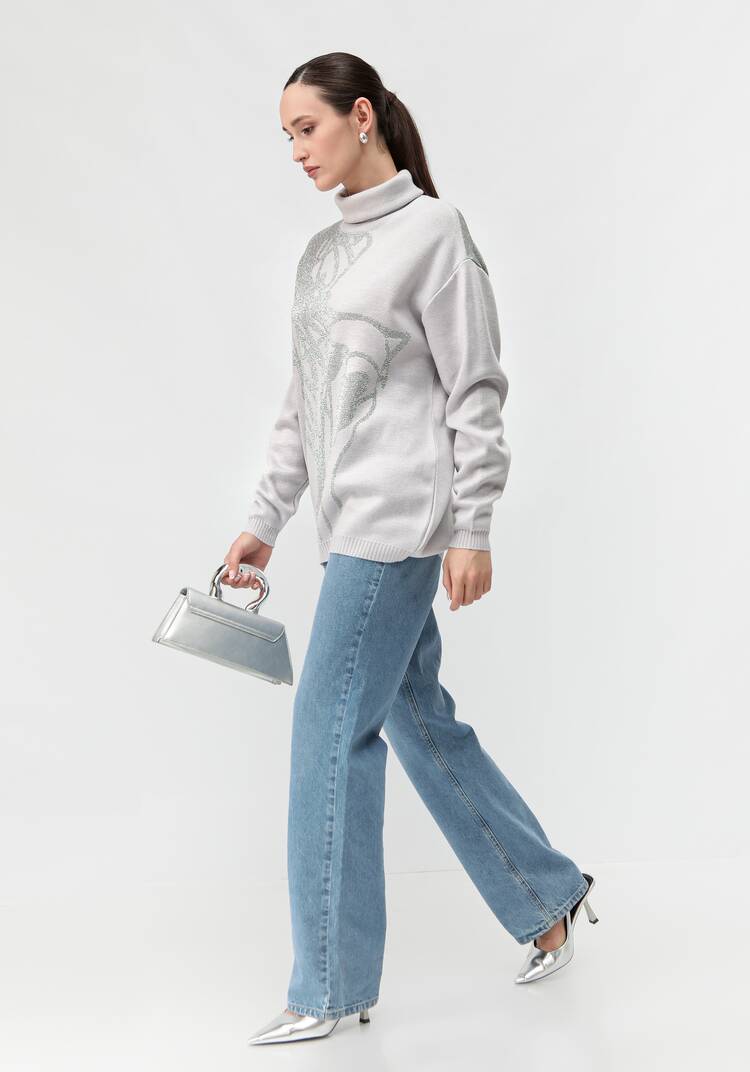 Туника женская с абстракцией и высоким горлом шир.  750, рис. 14