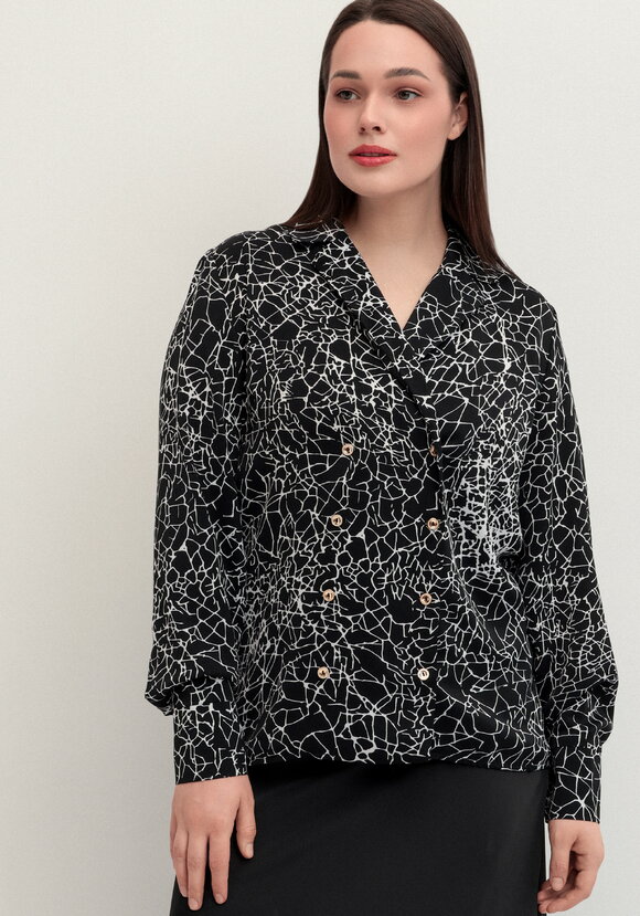 Блуза с отложным воротником двубортная шир.  580, рис. 4