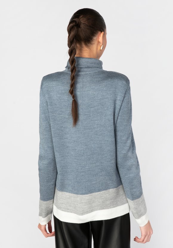 Свитер женский с контрастными полосами шир.  580, рис. 2