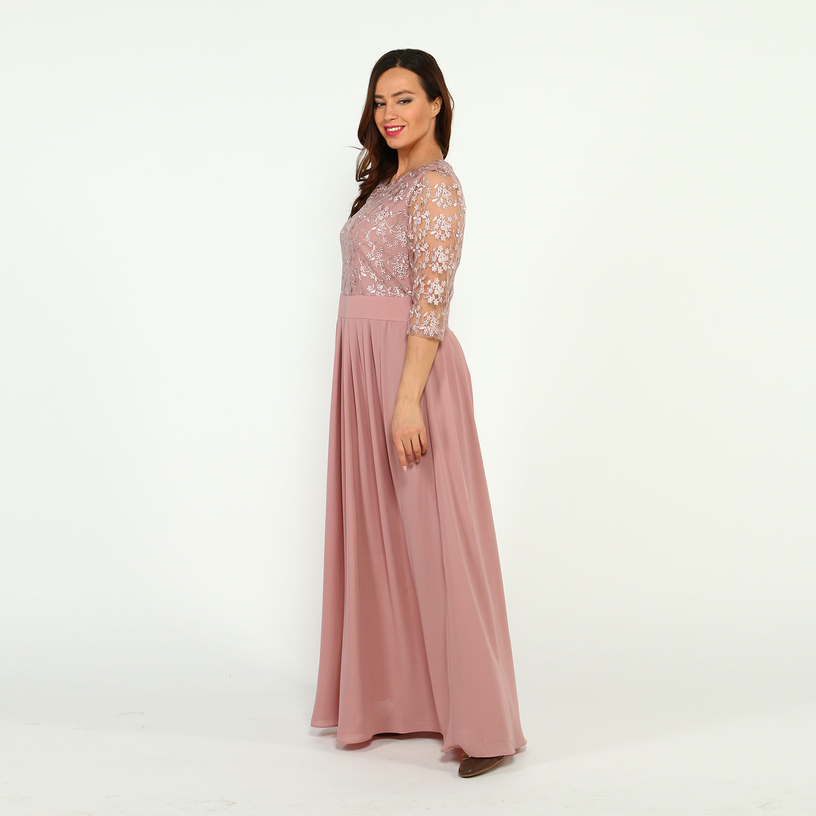 Платье длиной макси с кружевным верхом Bel Fiore, размер 48, цвет изумрудный - фото 7