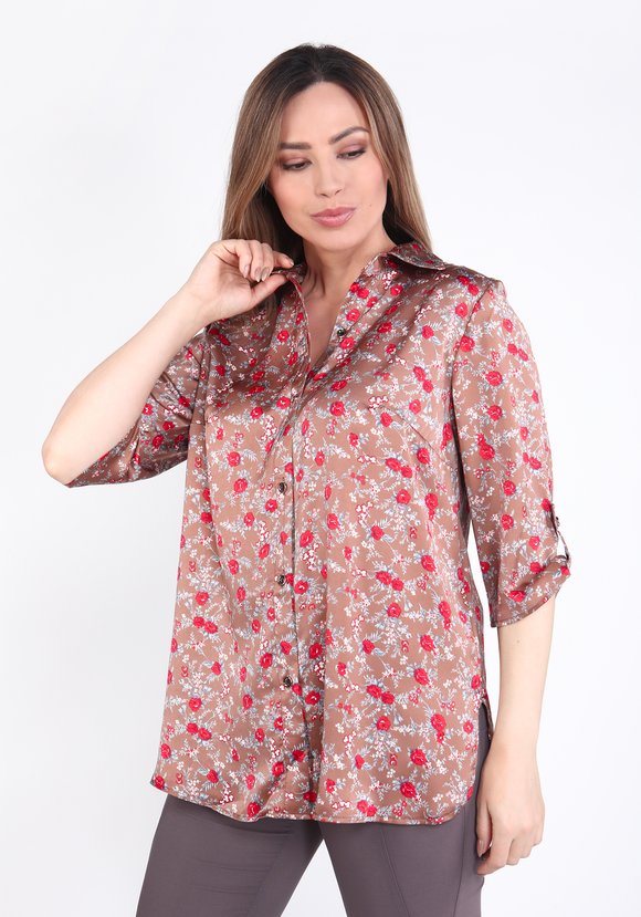 Блуза Цветочный танец шир.  580, рис. 5