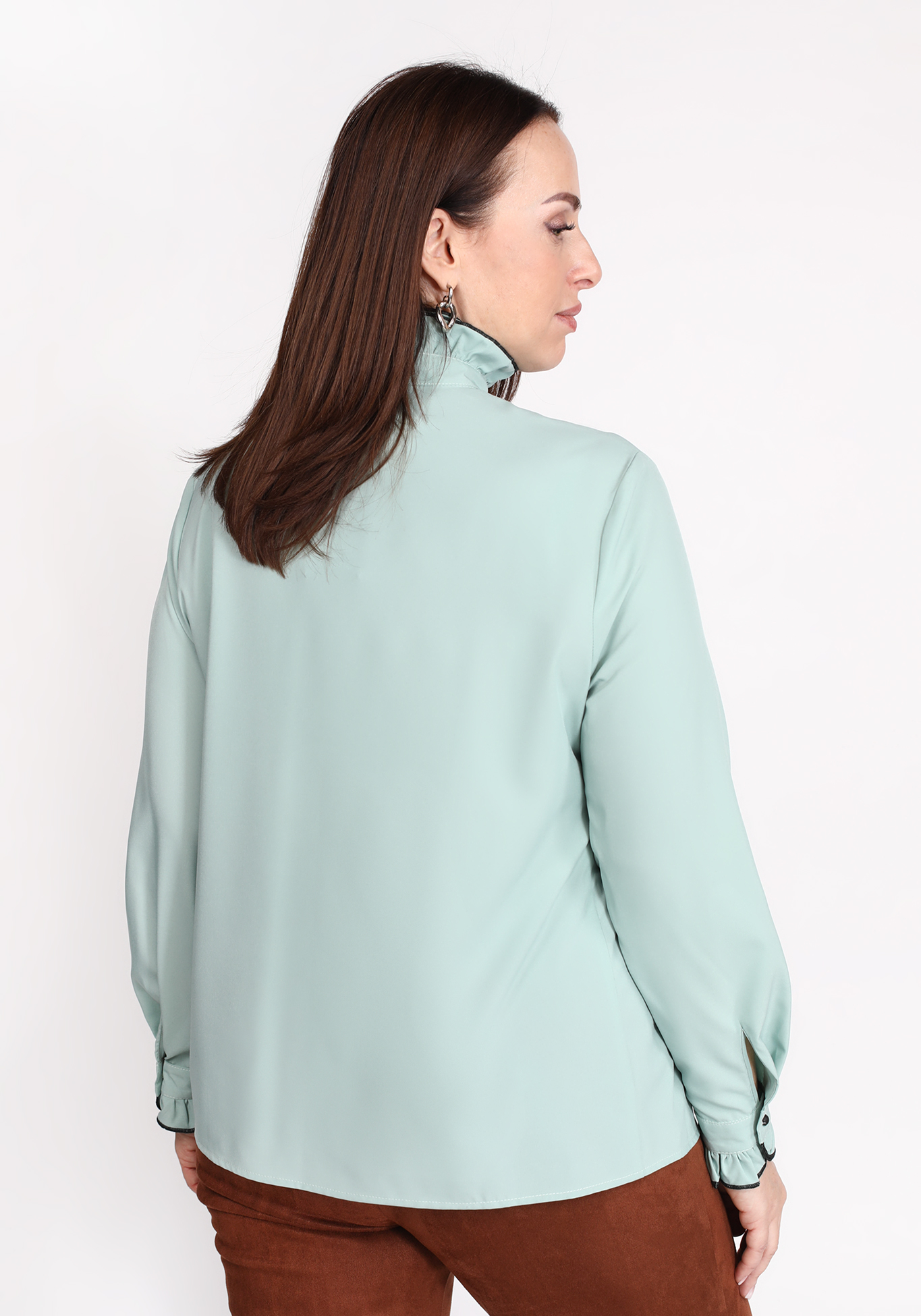Блуза с двойной рюшей Victoria, размер 50, цвет белый - фото 10