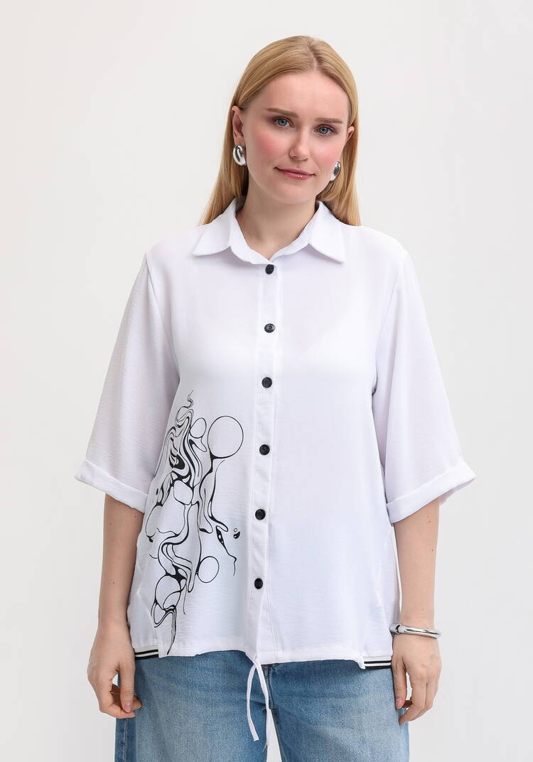 Рубашка с рукавом 3/4 и принтом шир.  750, рис. 4