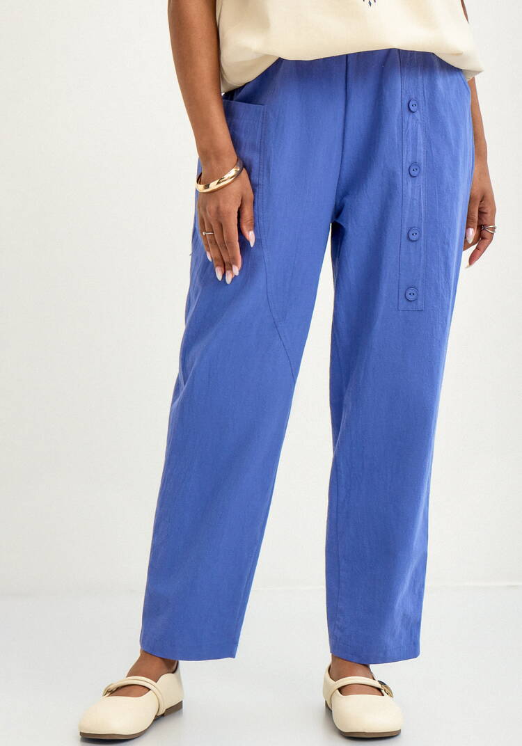 Брюки с декоративной планкой и карманами шир.  750, рис. 26