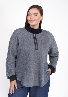 Свитшот с декоративной молнией