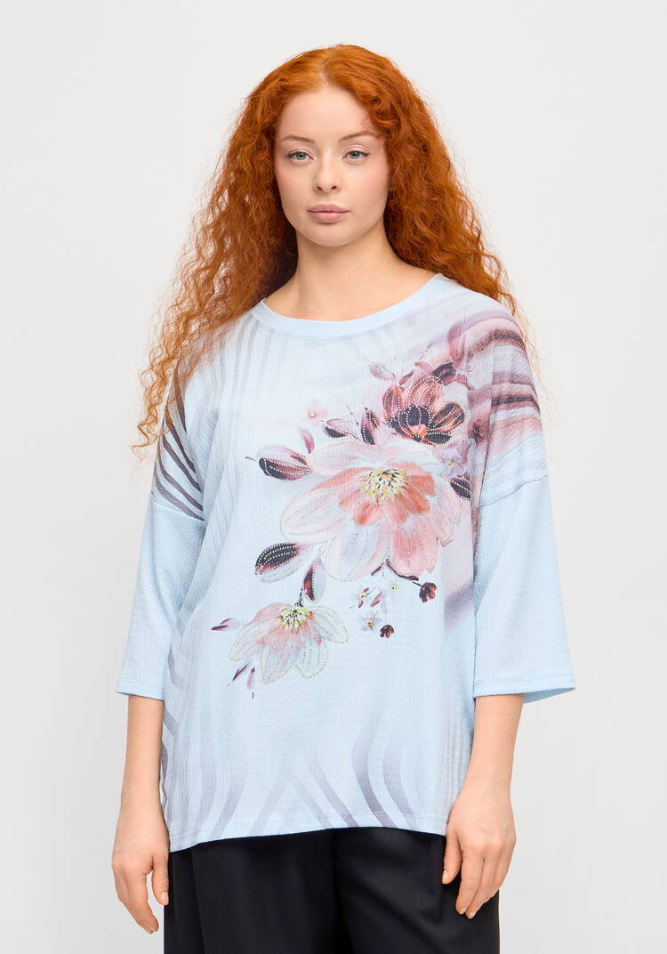 Блуза с принтом Миланика шир.  750, рис. 28