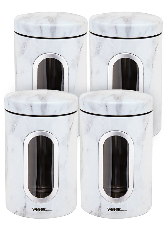 Набор стальных контейнеров Мрамор 4шт шир.  580, рис. 1