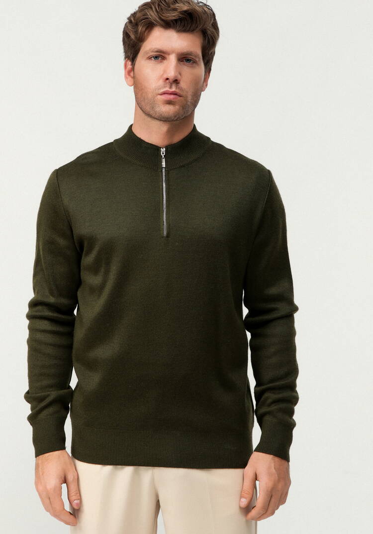 Свитер с воротником стойкой на молнии шир.  750, рис. 4