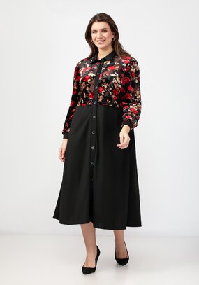 Платье из комбинированной ткани Джесс