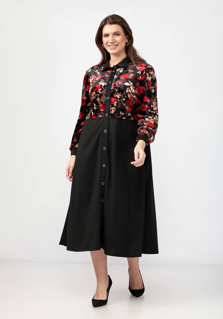 Платье из комбинированной ткани Джесс шир.  750, рис. 7