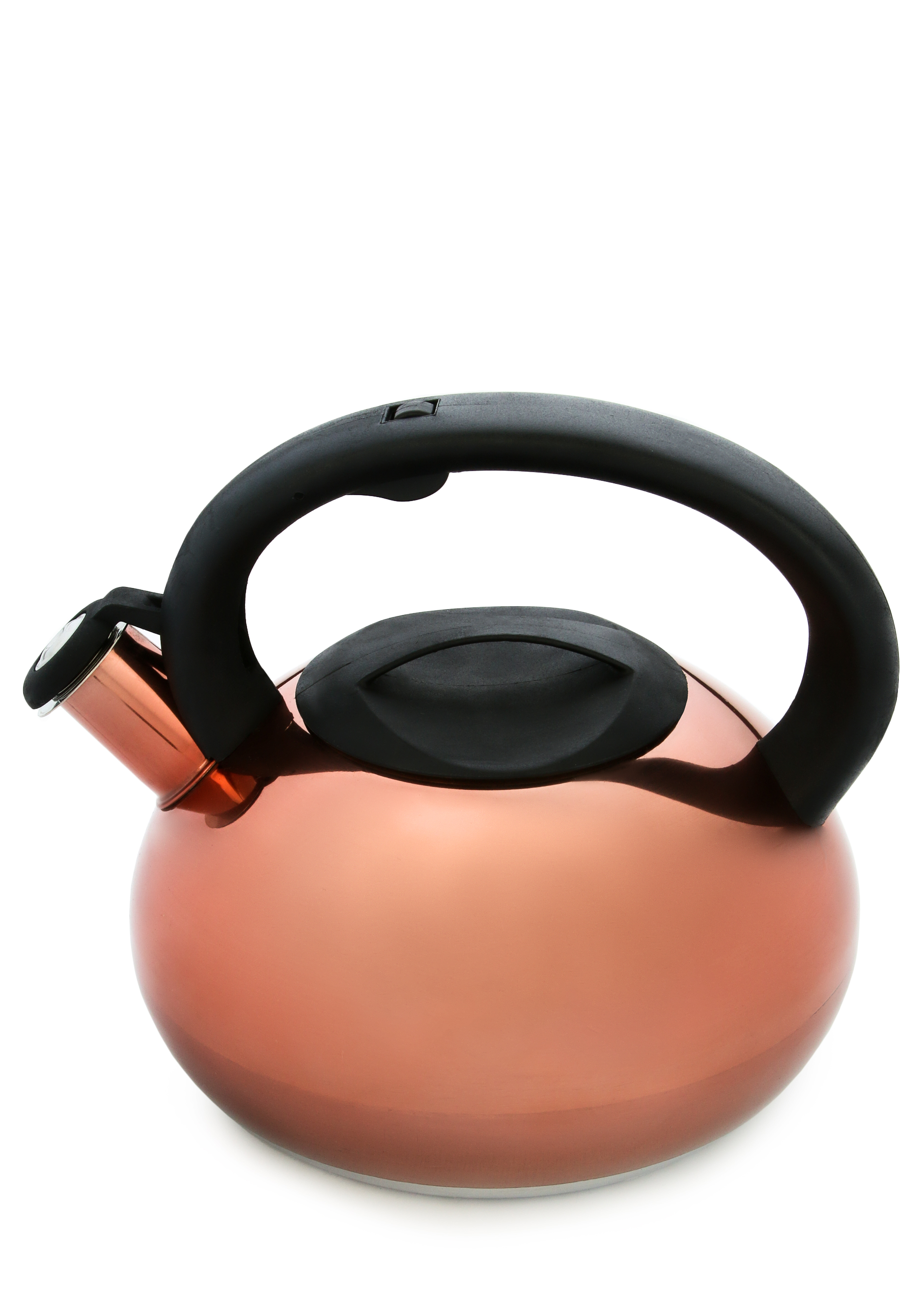 Чайник "Премиум" металлический со свистком Bekker, цвет коричневый