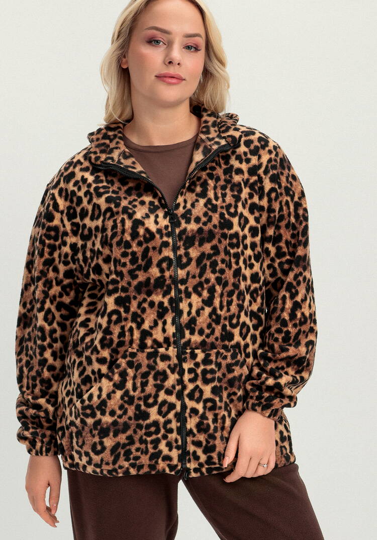 Толстовка из флиса с анималистичным принтом шир.  750, рис. 4