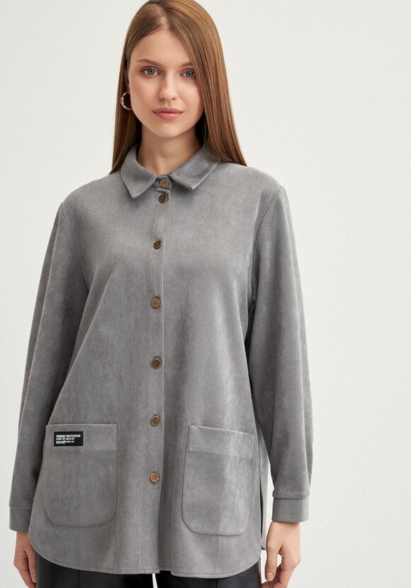 Блуза утепленная на пуговицах шир.  580, рис. 13