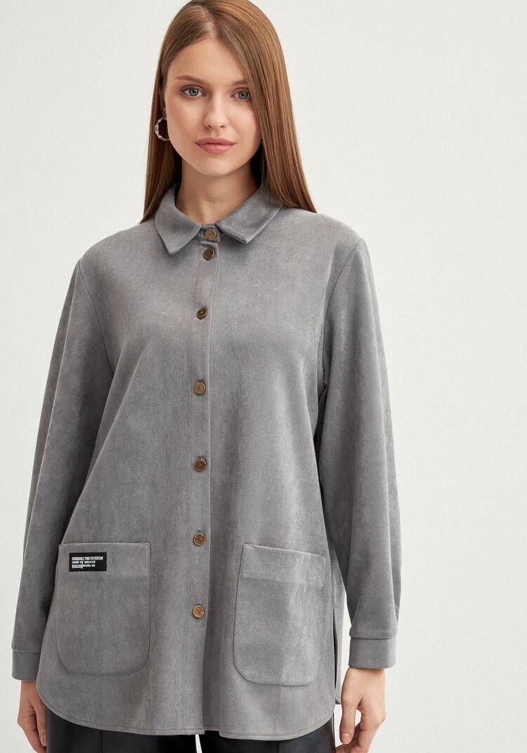 Блуза утепленная на пуговицах шир.  750, рис. 13