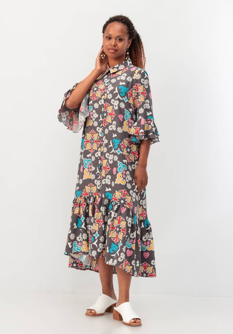 Платье-рубашка с воланом шир.  750, рис. 8