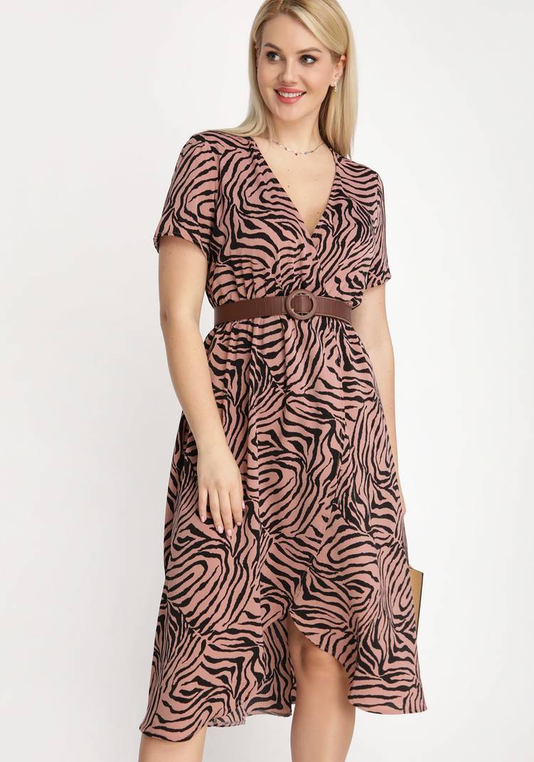 Платье с запахом с принтом Зебра шир.  750, рис. 14