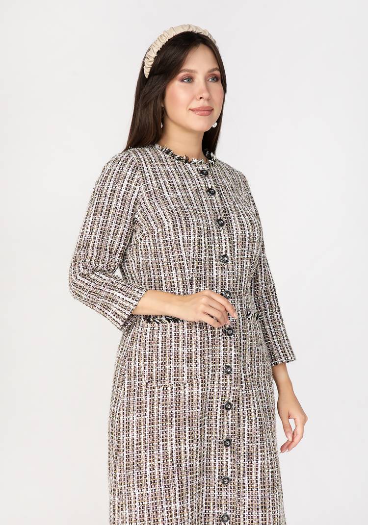 Платье на пуговицах полуприталенное шир.  750, рис. 3