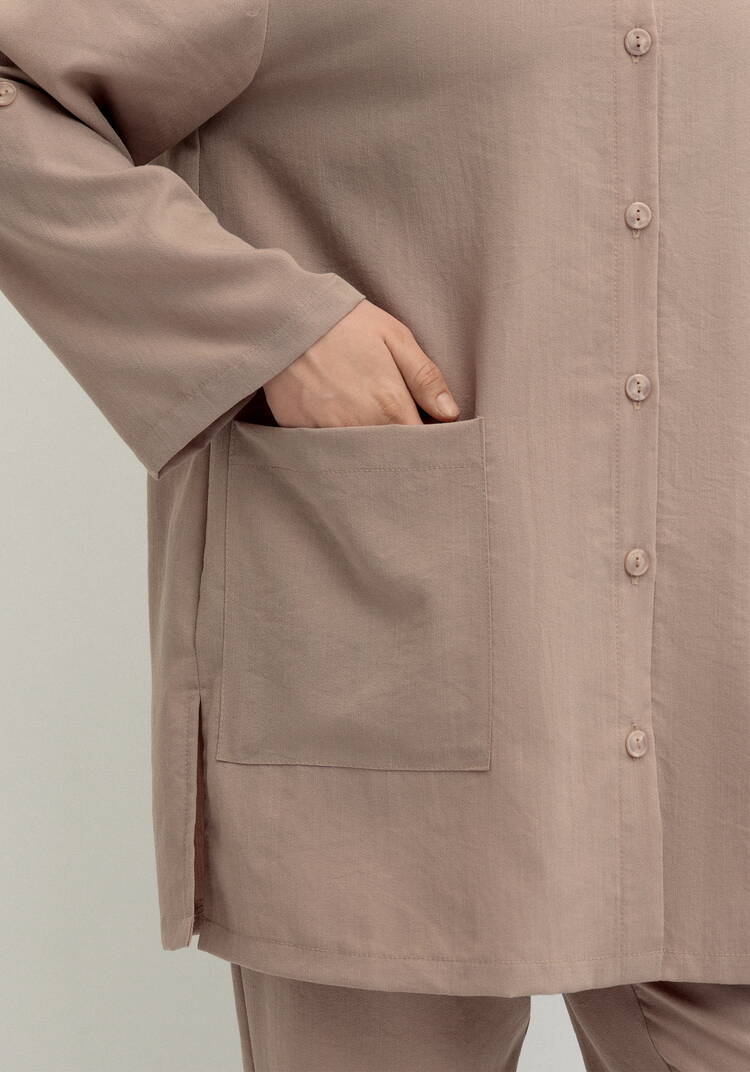 Рубашка на пуговицах свободного кроя шир.  750, рис. 22