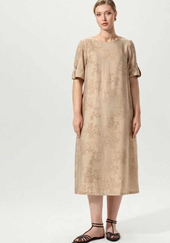 Платье изо льна с принтом свободного кроя шир.  580, рис. 4