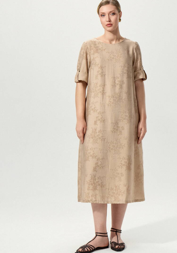 Платье изо льна с принтом свободного кроя шир.  750, рис. 4