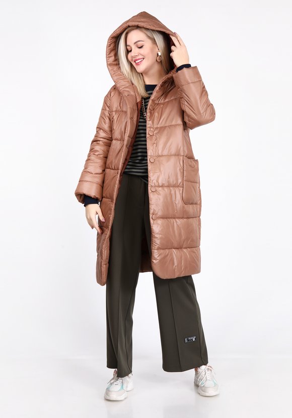 Пальто с горизонтальной стежкой шир.  580, рис. 7