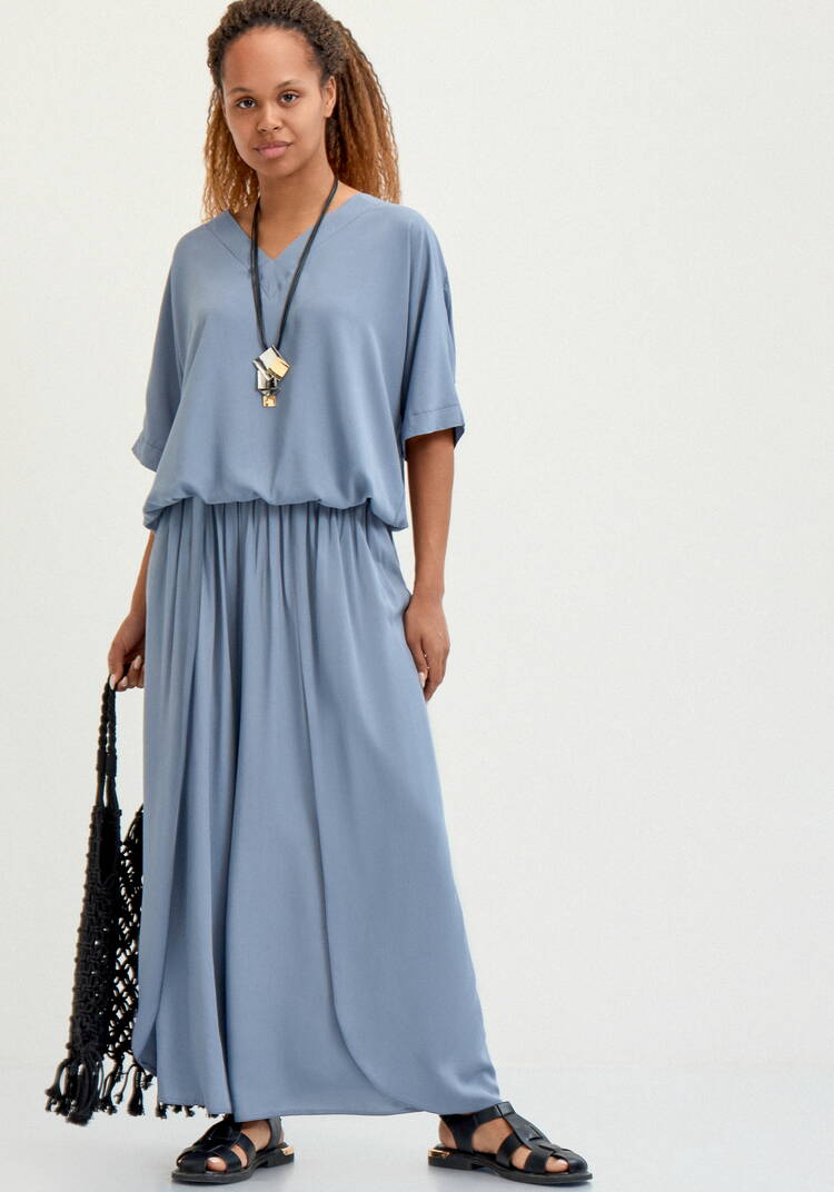 Блуза с кулоном свободного кроя шир.  750, рис. 11