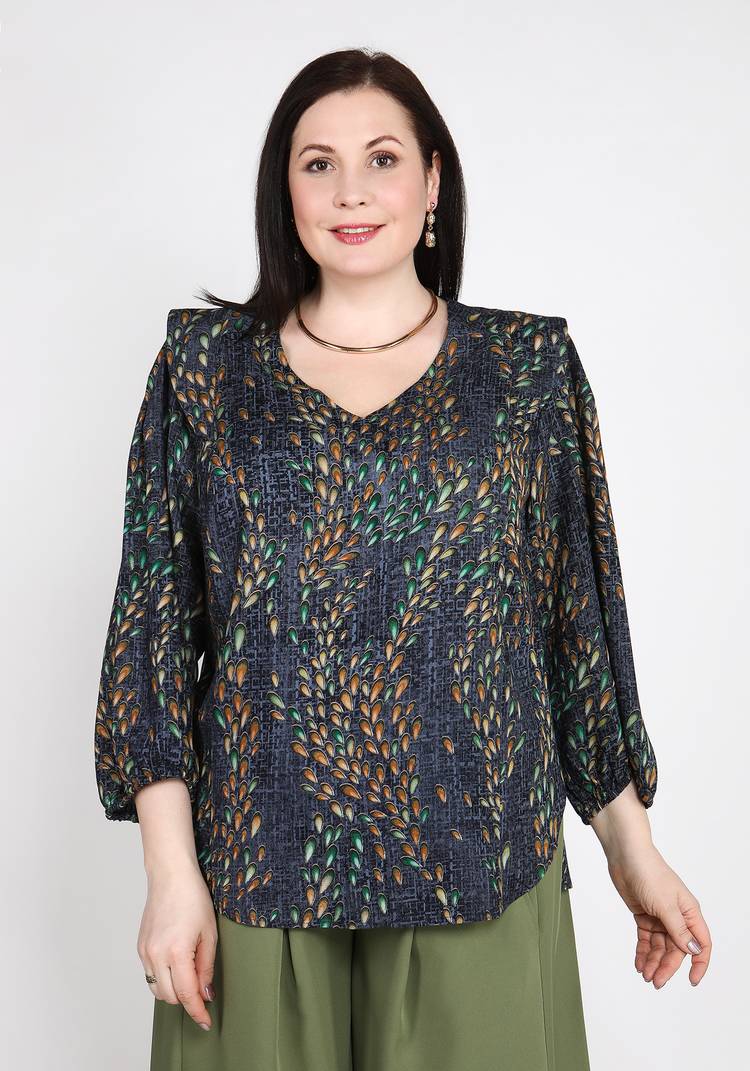 Блуза с декаративным рельефным плечом шир.  750, рис. 5