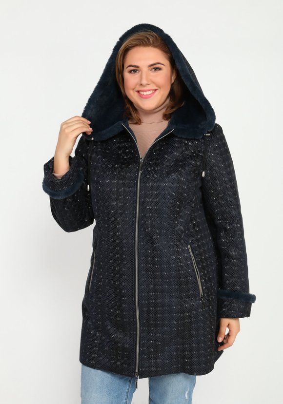 Дубленка с карманами на молнии шир.  580, рис. 7