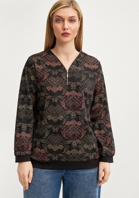 Блуза на молнии из трикотажа шир.  580, рис. 4