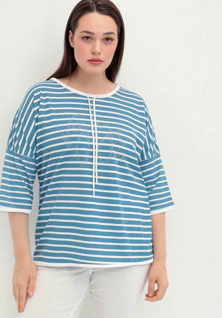 Блуза с декором из страз и рукавом 3/4 шир.  750, рис. 21