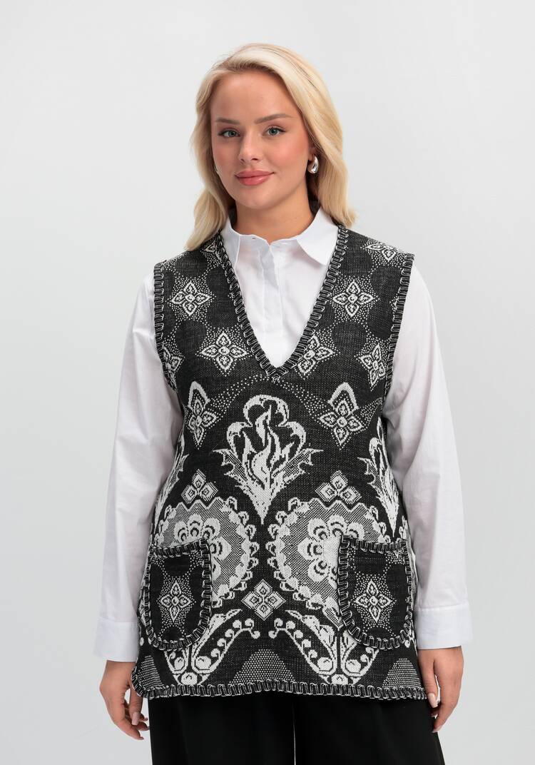 Жилет из шерсти Ласковое тепло шир.  750, рис. 13