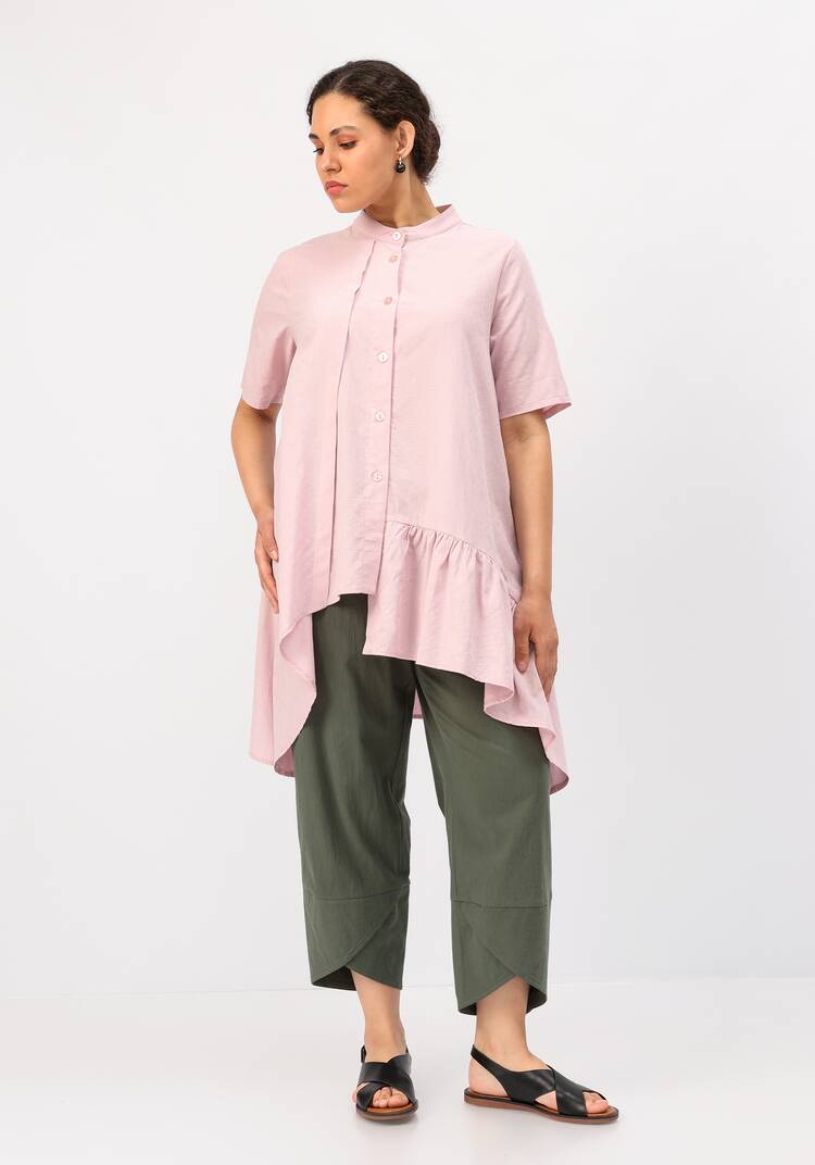 Блуза оригинального кроя с воланом шир.  750, рис. 32