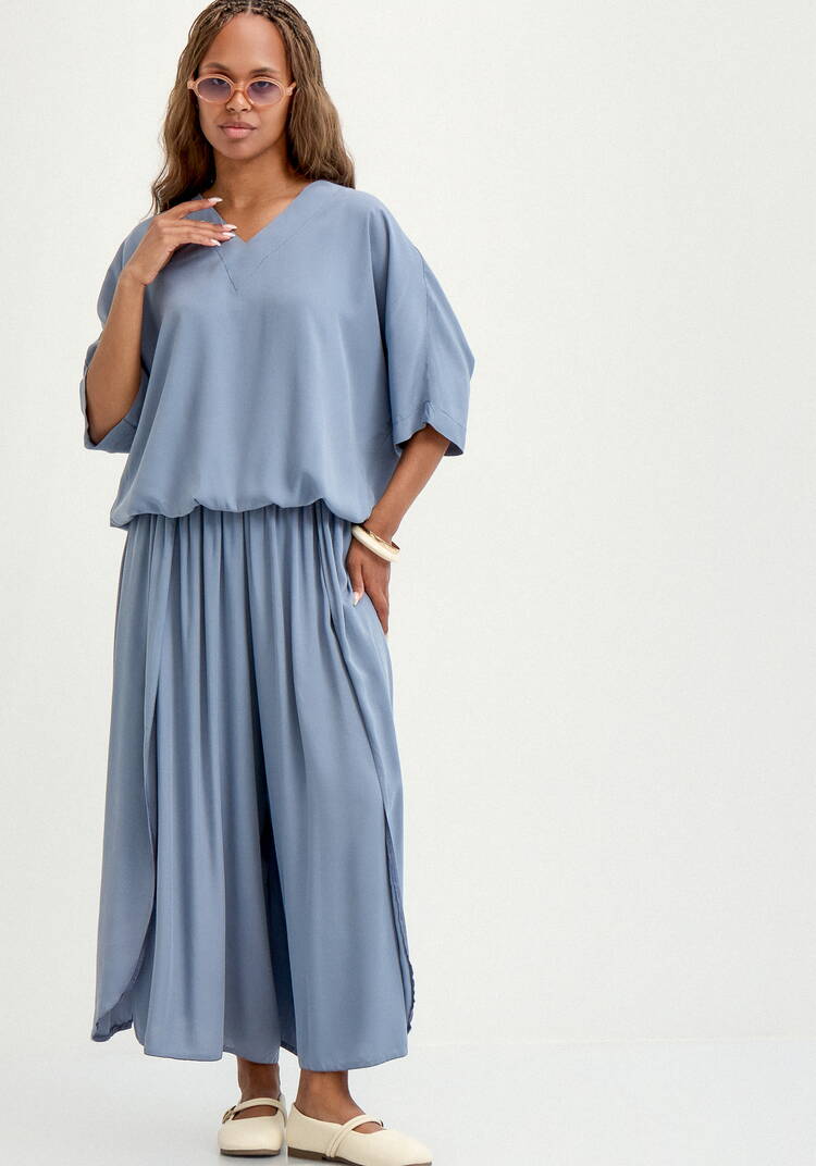 Юбка-брюки свободного кроя на резинке шир.  750, рис. 7