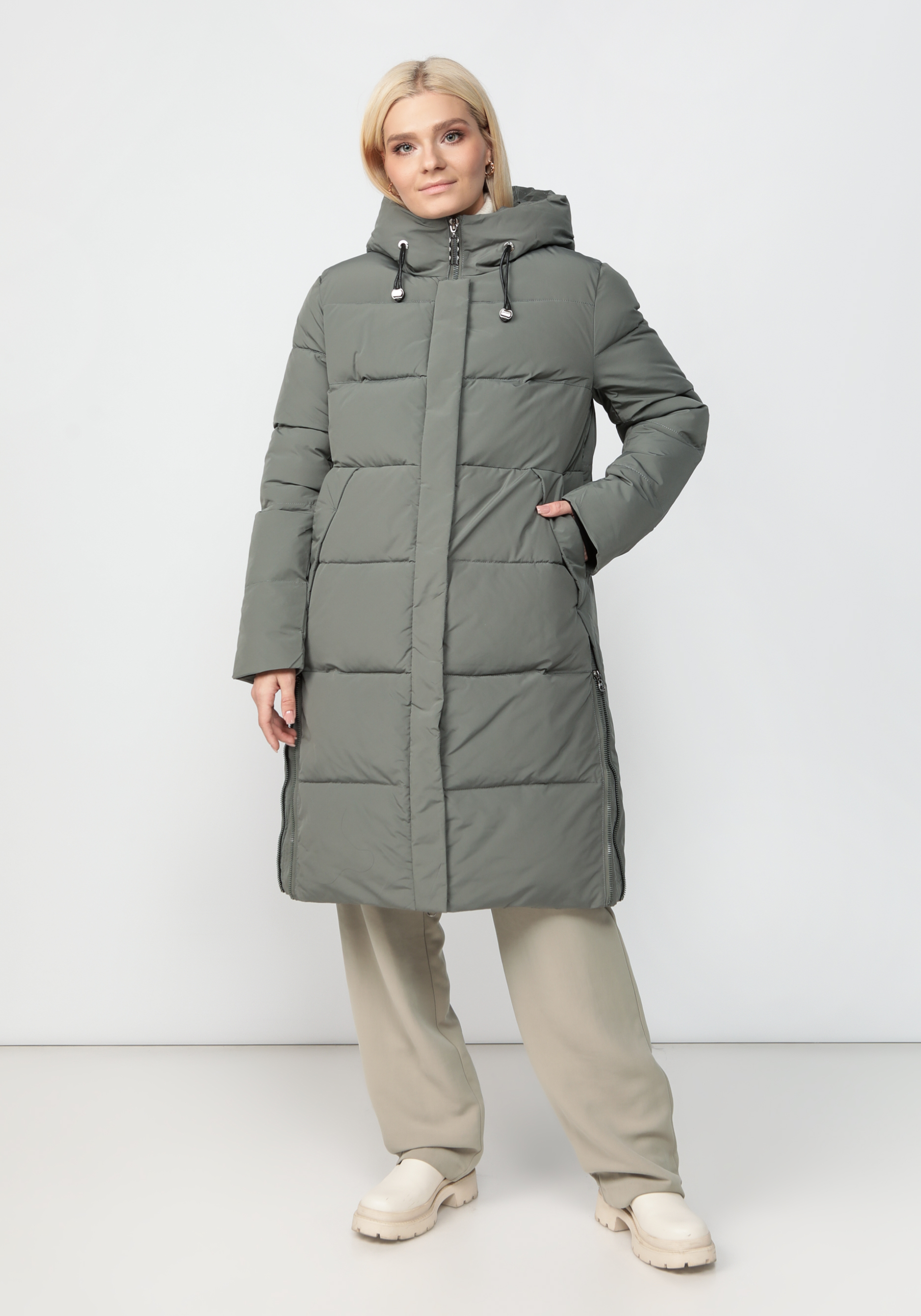 Пальто женское "Лулу" Gevito, размер 54, цвет зеленый - фото 8