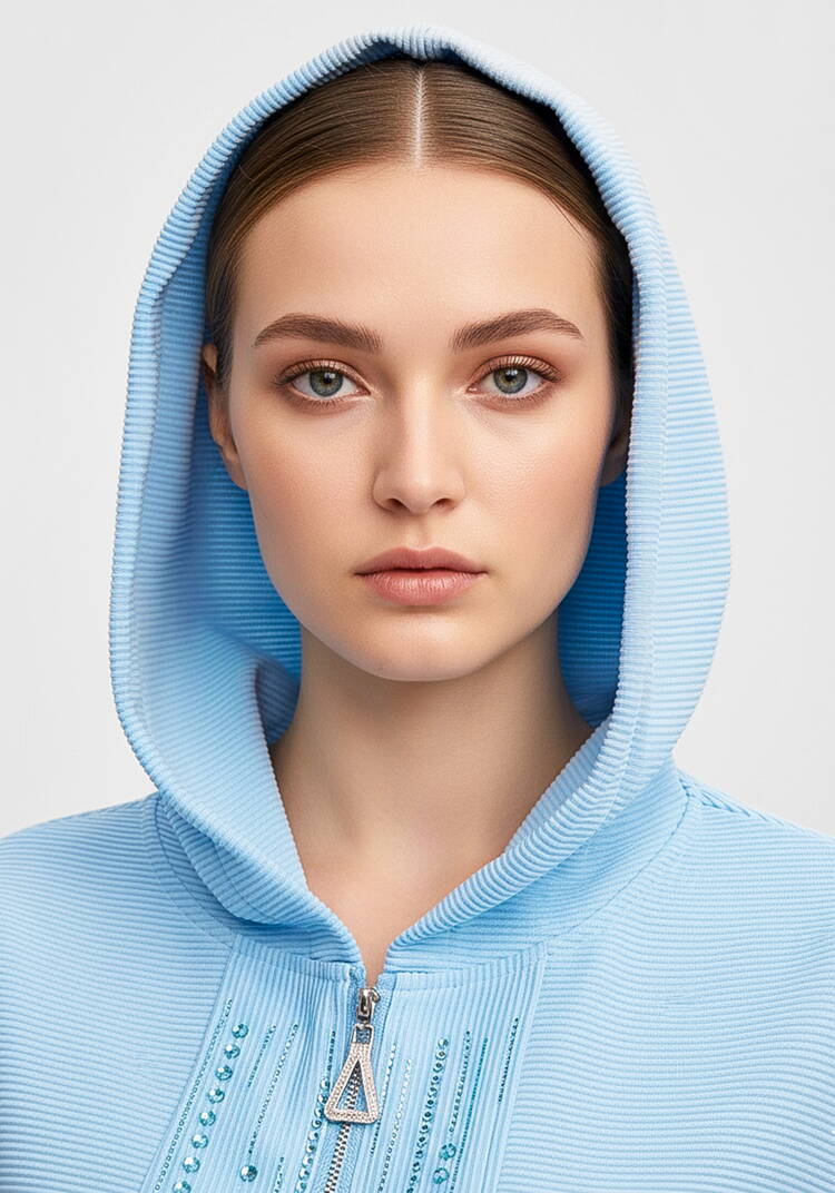 Толстовка на молнии со стразами шир.  750, рис. 11