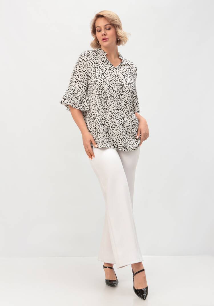 Блуза с воланами и воротником-стойкой шир.  750, рис. 7