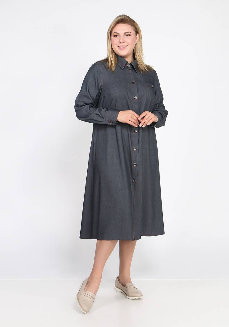 Платье-рубашка с поясом Инга шир.  750, рис. 4