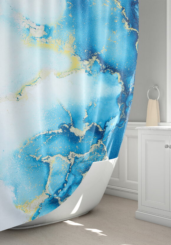 Штора для ванной Мраморный стиль шир.  580, рис. 6