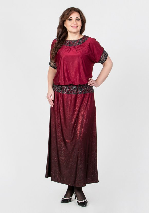 Платье с ажурной отделкой и блестками шир.  580, рис. 16